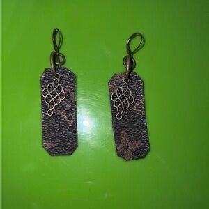 Elegant Brown Leather Earrings